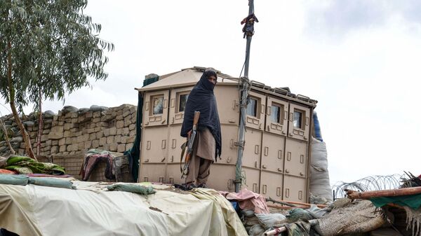 A Taliban security personnel stands guard at the Afghanistan-Pakistan border in Spin Boldak on December 12, 2022. - Sputnik India