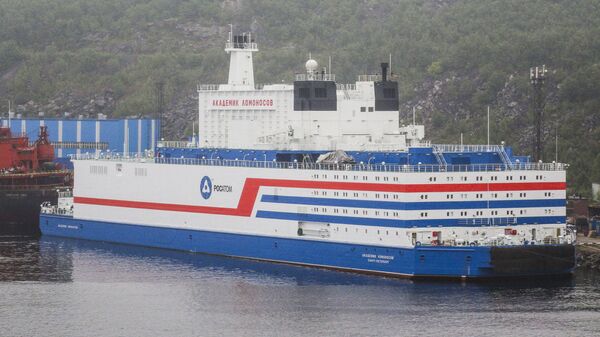 The world's first floating nuclear power plant (NPP) Akademik Lomonosov is pictured at the port of Murmansk, Russia.  - Sputnik India