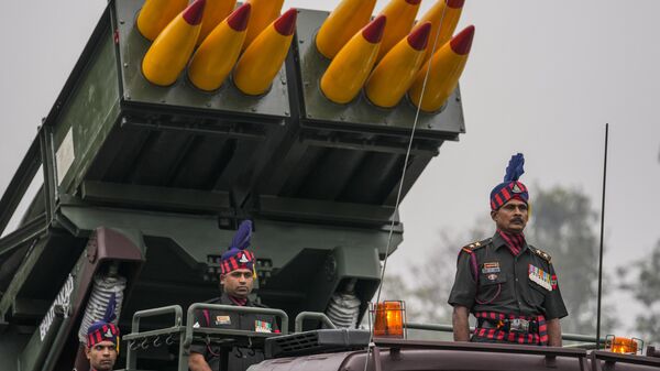 An Indian army launcher vehicle with missiles take part during the full dress rehearsal for the upcoming Republic Day parade in Kolkata, India, Monday, Jan. 24, 2022.  - Sputnik India