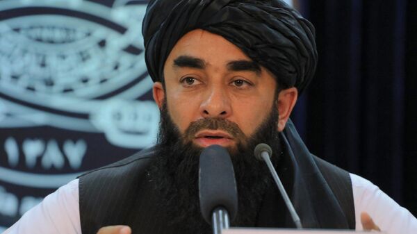 Taliban spokesman Zabihullah Mujahid speaks during a press conference in Kabul on November 5, 2022. (Photo by AFP) - Sputnik India